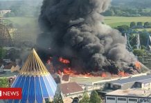 Zjarr gjigant në parkun më të madh të argëtimit në Gjermani
