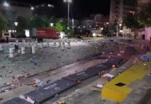 Në këtë gjendje u la sheshi ‘’Zahir Pajaziti’’ pas finales së Champions League (Foto)