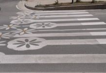 Me lule në vend të vijave të bardha synohet respektimi i shenjave të komunikacionit