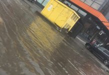 Pas një rige të vogël shiu, një rrugë në Podujevë shndërrohet në lumë (Foto)