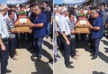 Qytetarë të shumtë të pranishëm në varrimin e viktimave të aksidentit në Suharekë (Foto)