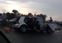 Momenti i aksidentit ku vdiqën dy persona në hyrje të autostradës që hynë prej Podujevës