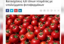 Domatet e helmuara; Greqia kap prodhimet nga Shqipëria: Nivel i lartë pesticidesh