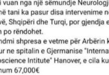 Arbër Sadiku kërkon ndihmë për shërim, i duhen 67.000 euro