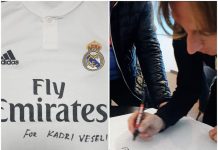 Futbollisti i Real Madrid i bën dhuratë me dedikim Kadri Veselit