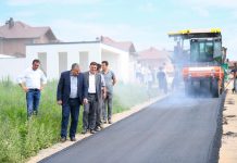 Asfaltohen rrugë në fshatin Obrançë (Foto)