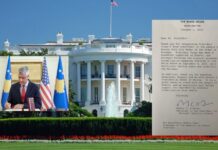 Shtëpia e Bardhë e falënderon presidentin Thaçi për dekorimin e presidentit Donald Trump