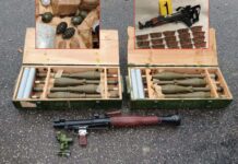 Pamje nga aksioni i Policisë së Kosovës, ku u konfiskua arsenal armësh