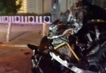 Pamje nga aksidenti i mbrëmshëm në Prishtinë, ku u lënduan gjashtë persona