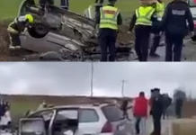 Pamje nga aksidenti ku mbetën të vdekur shoferët e dy veturave në Malishevë (Video)