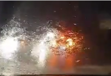 Pamje nga rruga Prishtinë – Podujevë, stuhi e fortë shiu (VIDEO)