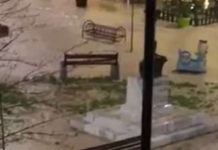 Vërshime në këtë qytet pas reshjeve të shiut (VIDEO)