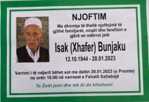 Podujevë; Ndërron jetë Isak Bunjaku (Foto)