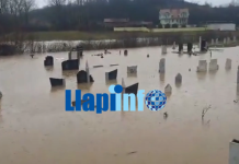 Varrezat në fshatin Peran të Podujevës nën ujë (PAMJE)