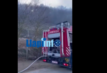 Zjarr në Orllan të Podujevës – intervenojnë zjarrfikësit (VIDEO)