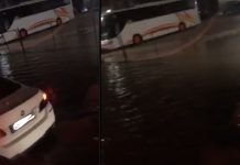 Kështu mbeti e bllokuar BMW nga uji në Podujevë (VIDEO)