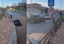 Aksident në Podujevë, ja ku përfundoi vetura (VIDEO)