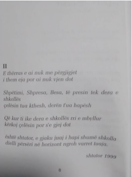 Poezi përkushtuar Jetullah islamit – libri, Mes gjakut eluleve nga Ejup Krasniqi.