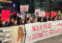 Në protestën e mbajtur në Prishtinë, po marrin pjesë edhe familjarët e Liridona Ademajt (Pamje)