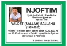 Caktohet varrimi i Valdet Sallahut (Foto)
