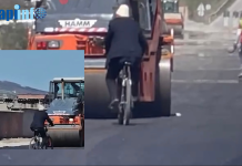 Axhës nuk ia ndien, e bën përhajër magjistralen Prishtinë-Podujevë me biçikletë në asfaltin e nxehtë (Video)