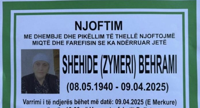 Podujevë; Ndërron jetë Shehide Behrami (Foto)