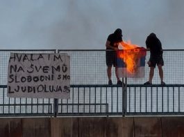 Dy persona i vunë flakën flamurit serb në Kroaci për ta shënuar përvjetorin e operacionit “Stuhia”
