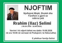Podujevë: Ndërron jetë Rrahim Selimi
