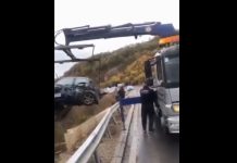 Aksident i rëndë në rrugën Podujevë – Prishtinë, vetura përfundon në kanal (Video)